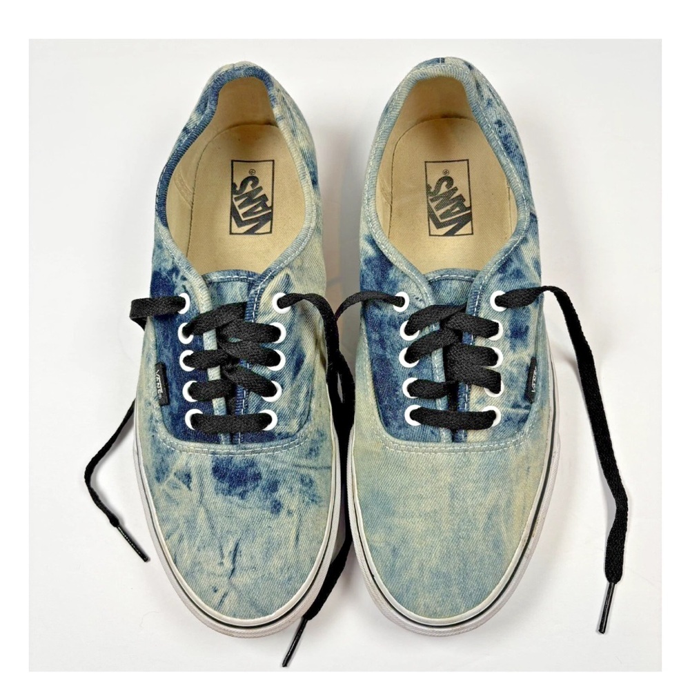 Vans Off The Wall Sneakers Sz Women’s 12 - Mens 10.5 Blue Tie Dye Canvas Lace Up